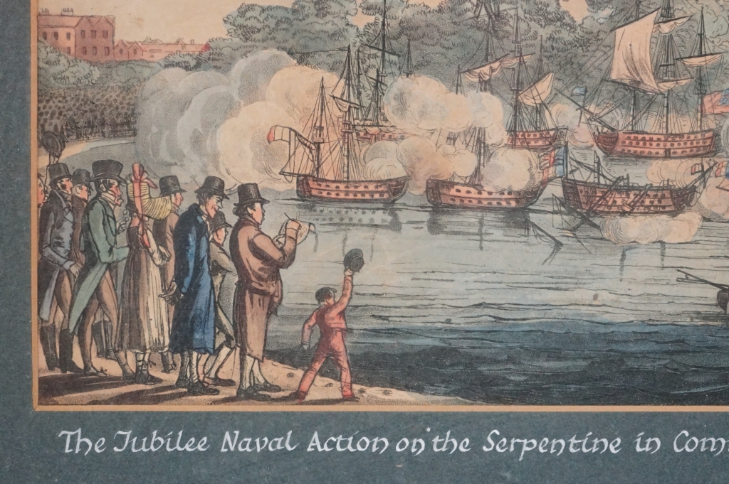 19th century Aquatint dedicated to the jubilee celebration on The Serpentine of The Battle Of The - Image 3 of 7