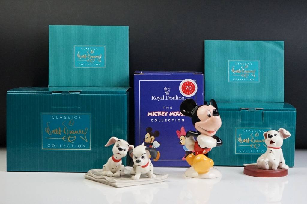 Disney ceramics to include Royal Doulton Mickey Mouse 70th anniversary figurine, disney classics 101