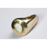 Silver gilt and opal ring