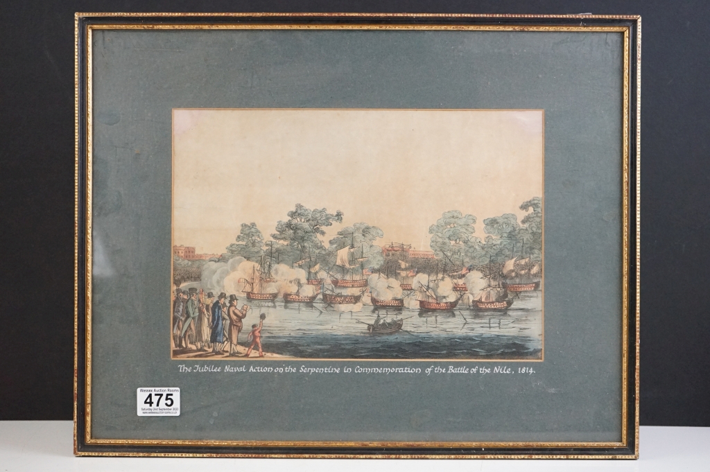 19th century Aquatint dedicated to the jubilee celebration on The Serpentine of The Battle Of The