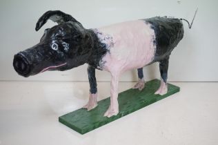 Shop Display Papier Mache Model of a Saddleback Pig, 84cm long