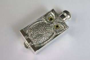 An owl shaped perfume bottle stamped 800