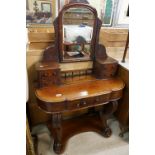 Victorian Mahogany Duchess Dressing Table of small proportions, the upper section with swing