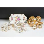 Two miniature tea sets to include a miniature Hammersley chintz tea service to include six tea