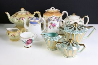 Collection of assorted tea wares to include two Arthur Wood imari tea pots, Sadler tea sets,