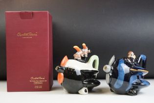 Two Carlton Ware novelty air plane tea pots to include ' Toucan Flying Club ' no 42 together with