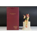 Carlton Ware limited edition jester figurine modelled as a jester sat on a marble plinth. Limited to