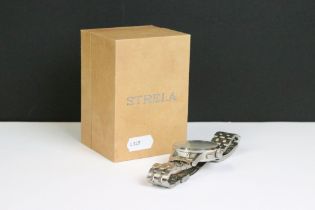 A gents Strela 21 Jewel chronograph wristwatch complete with display box.