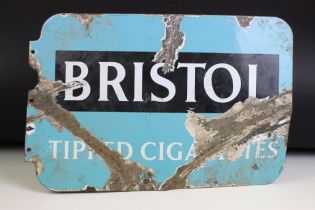 Advertising - A ' Bristol Tipped Cigarettes / Kingsway King Size Tipped ' double sided enamel wall