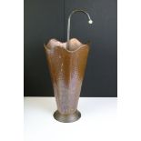 Novelty copper umbrella / stick stand in the form of an umbrella, with Arts & Crafts style hand-