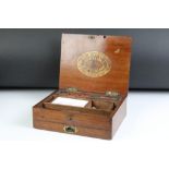 Reeves & Sons - 19th Century mahogany artists watercolour set, with paints & ceramic mixing