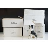 Danbury Mint dog figurines to include the five boxed and one unboxed, all of Border Collies.