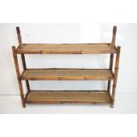 Late 19th / Early 20th century Bamboo and Pine Three Tier Shelf, 74cm wide x 63cm high