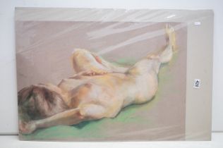 Reclining nude, pastel on paper, 50 x 70cm