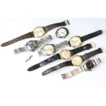 Eight gentlemen's watches to include Arlea, saga, Tiara, Laco, Universal, Enicar, Seiko