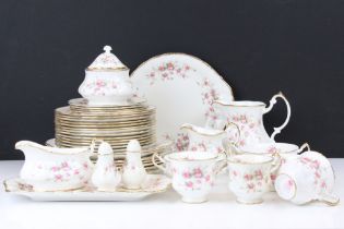 An extensive Paragon Victoriana Rose tea and part dinner service in three boxes to include