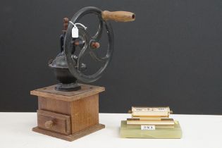 French coffee grinder together with a Mid century Onyx Perpetual Desk Calender