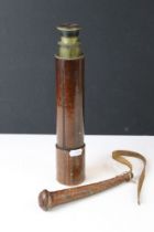 Joseph Levi & Co of London late Victorian leather & brass four-draw telescope, dated 1893 (