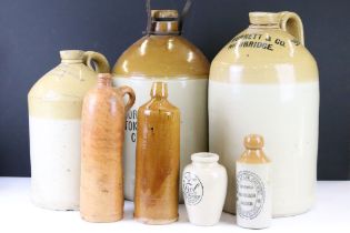 Group of seven stoneware cider flagons, jars & bottles, 19th century onwards, to include Horrell's