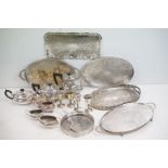 A collection of silver plate, comprising: a Viners four piece tea / coffee service, comprising: