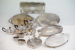 A collection of silver plate, comprising: a Viners four piece tea / coffee service, comprising: