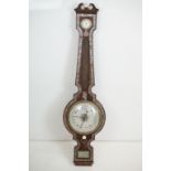 19th century Rosewood and Mother of Pearl Inlaid Barometer by P. Soldini of Hull, with hygrometer