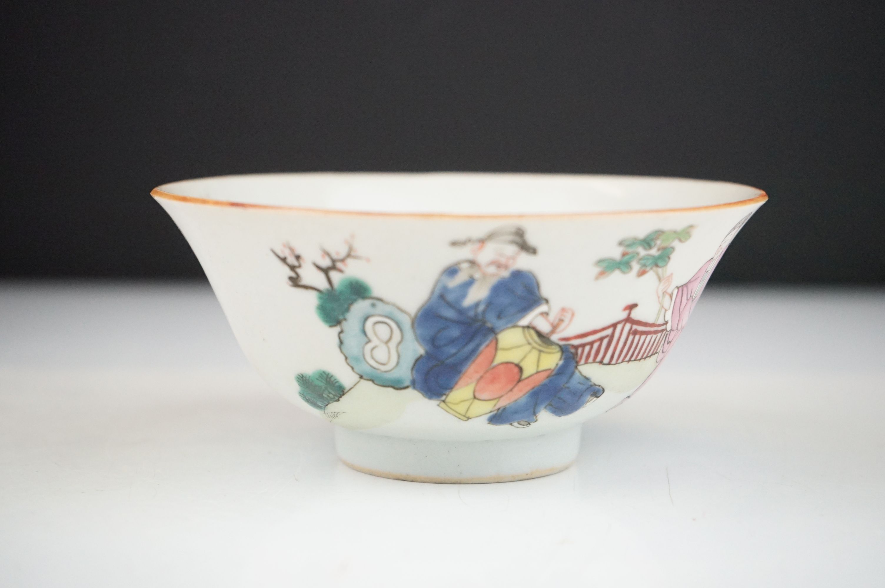 Four pieces of Chinese antique porcelain to include a famille rose tea pot depicting garden - Image 9 of 27