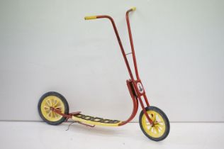 Vintage Raleigh scooter, red and yellow