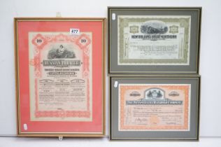 New Orleans Great Northern Railroad Company share certificate, dated 14th January 1927, A870, 20 x