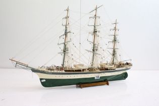 German scratch built 'Seeadler' (Sea Eagle) painted wooden model ship, with rigging and porthole