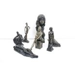 John Letts (1930-2010) - A group of six cast resin sculptures depicting female subjects, to
