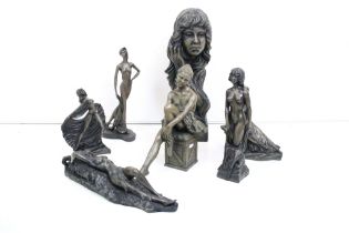 John Letts (1930-2010) - A group of six cast resin sculptures depicting female subjects, to