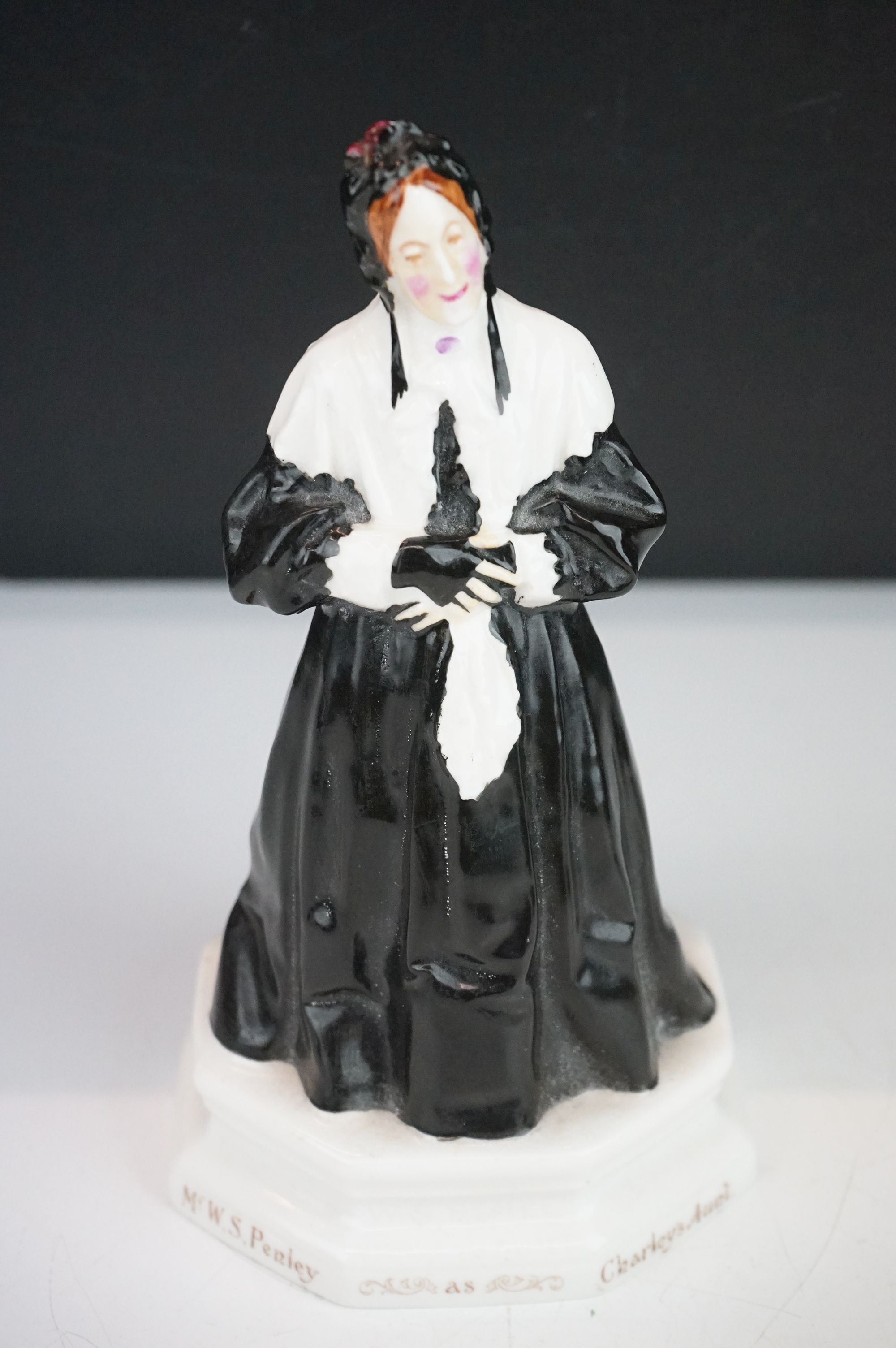 Early Royal Doulton ceramic figurine ' Mr W S Penley as Charleys Aunt ' in the form of a Victorian - Image 2 of 10