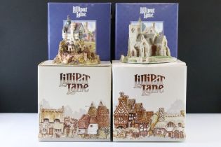 Six boxed Lilliput Lane buildings to include St Lawrence Church, Secret Garden, Kerry Lodge, The