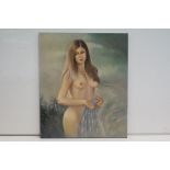 Susan Park, female nude, oil on canvas, 60.5 x 51cm, signed lower right