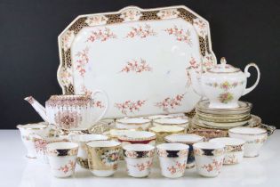 Collection of 19th Century and later ceramics to include Imari tray and matching cups, a part