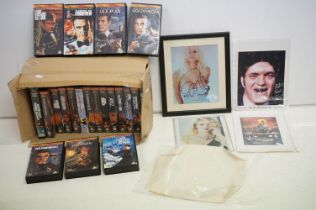 Collection of James Bond memorabilia to include a Richard Kiel signed photograph, Roger Moore signed
