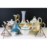 Collection of 19th Century and later ceramics (mostly teapots) to include Worcester Grainger