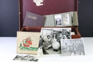 Suitcase of Ephemera mainly Early to Mid century Black and White Photographs including Classroom