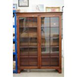 Early 20th century Mahogany Display Cabinet, the two glazed doors opening to four adjustable