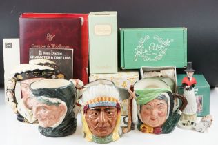 Mixed ceramics / figures to include four Royal Doulton character jugs (D.6712 The Battle of Little