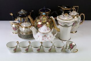 Large collection of 20th Century tea pots to include various Sadler, Paragon, and other examples.