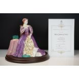 Royal Worcester Mary Queen of Scots limited edition ceramic figurine complete with certificate of