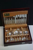 Arthur Price of England cutlery canteen for twelve people, housed within a fitted wooden case.