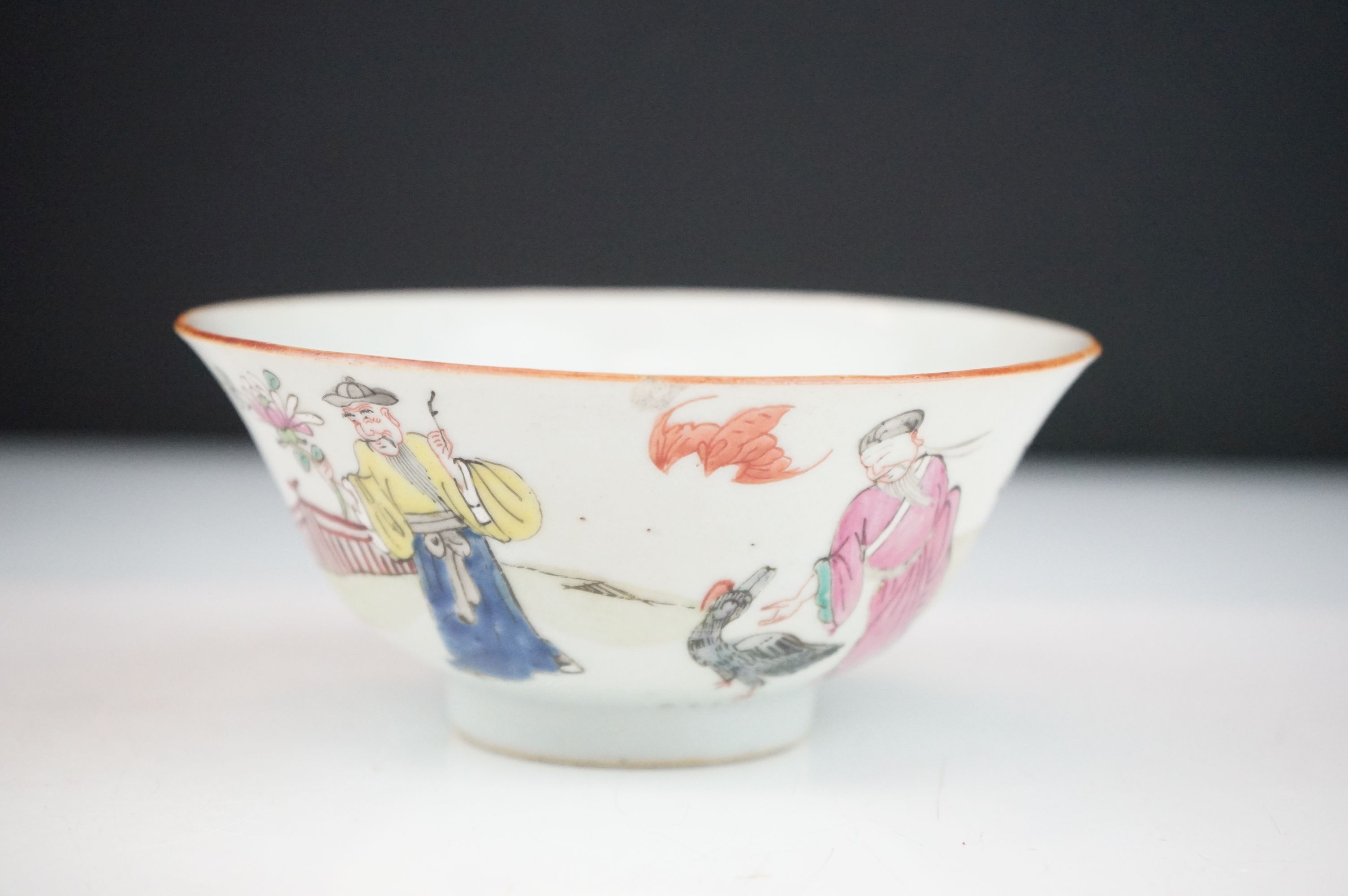 Four pieces of Chinese antique porcelain to include a famille rose tea pot depicting garden - Image 11 of 27