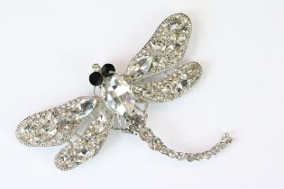 Large diamonte dragon fly brooch