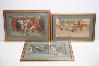 Cecil Aldin (1870 - 1935), three coloured prints, comprising: ' Mated ', 37 x 60.5cm, ' The Card