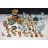 Collection of Wade whimsies including some original boxes, a Wade pipe stand, Chinese reverse