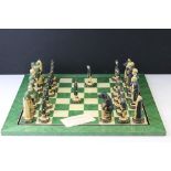 Studio Anne Carlton cast resin Sherlock Holmes chess set including a full set of pieces and board.