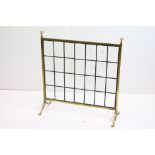 Brass Framed Fire Screen fitted with twenty eight leaded bevelled glass panels, 64cm wide x 68cm